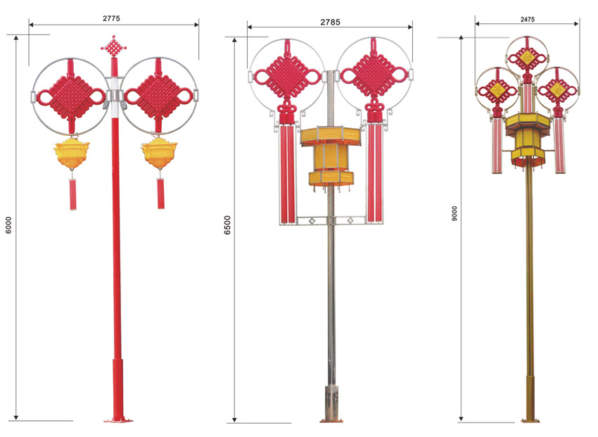 6米、9米高立桿中國結(jié)燈宮燈尺寸圖